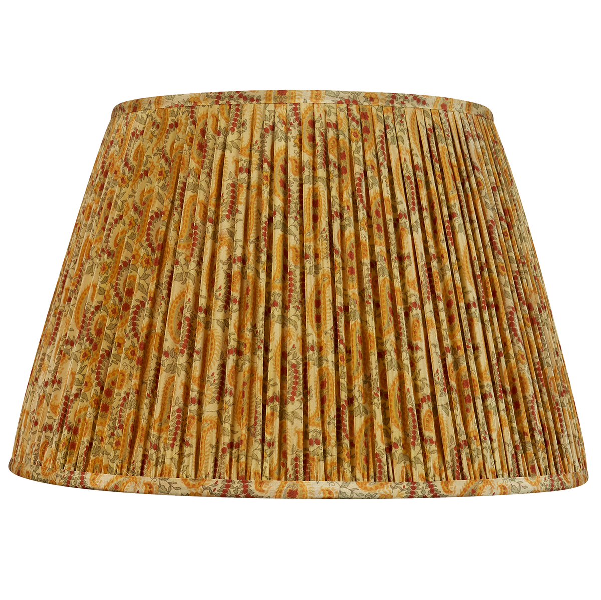 16 Inch Marigold and brown floral design silk sari lampshade