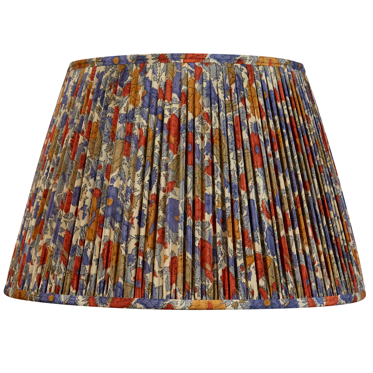 16 Inch Blue and red floral design silk sari lampshade