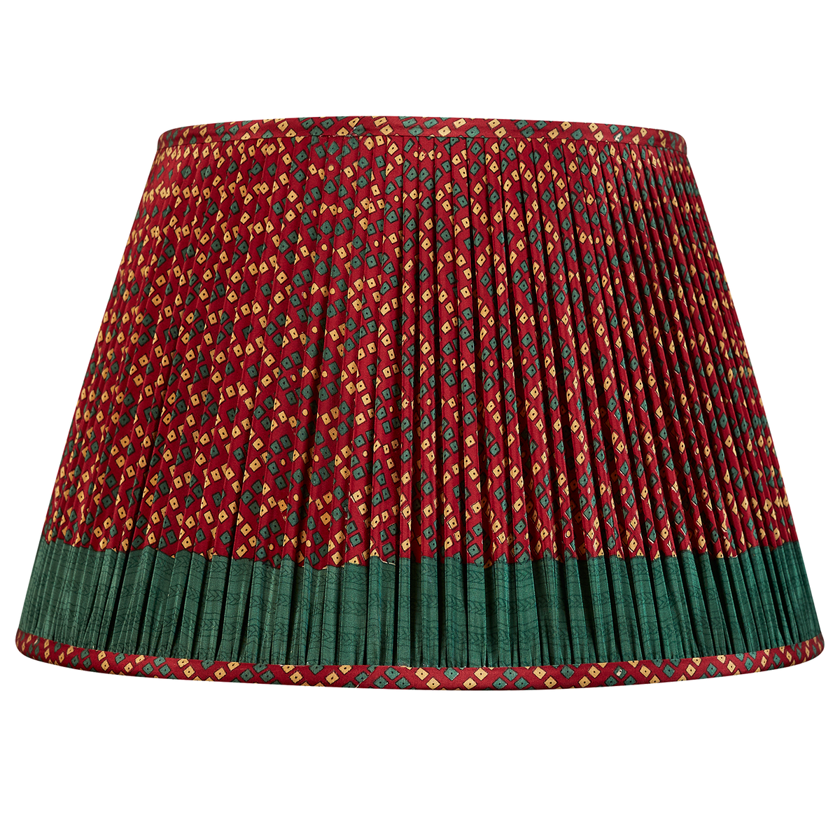 16 Inch Burgundy geometric design silk sari lampshade