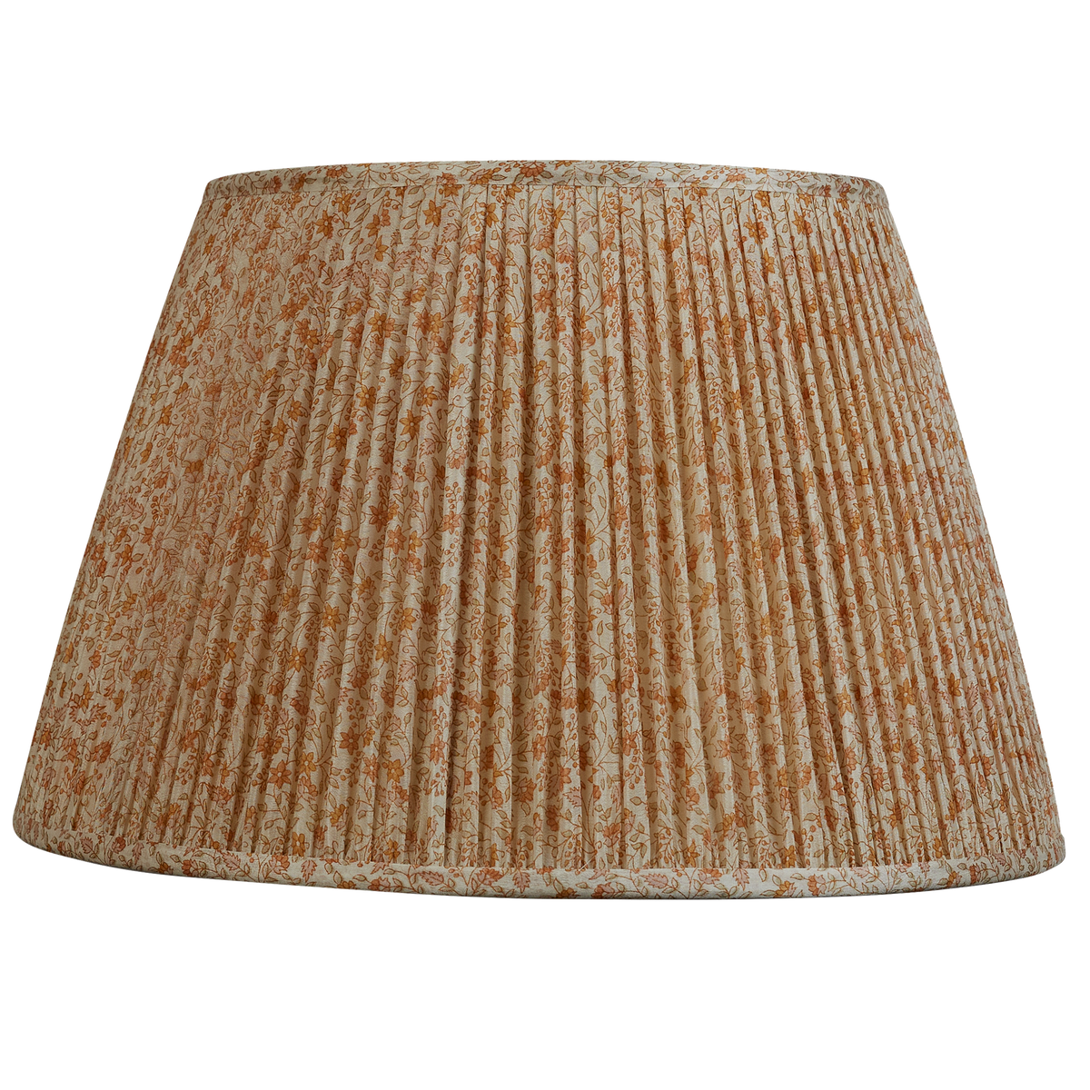 16 Inch Buttermilk and cream floral design silk sari lampshade