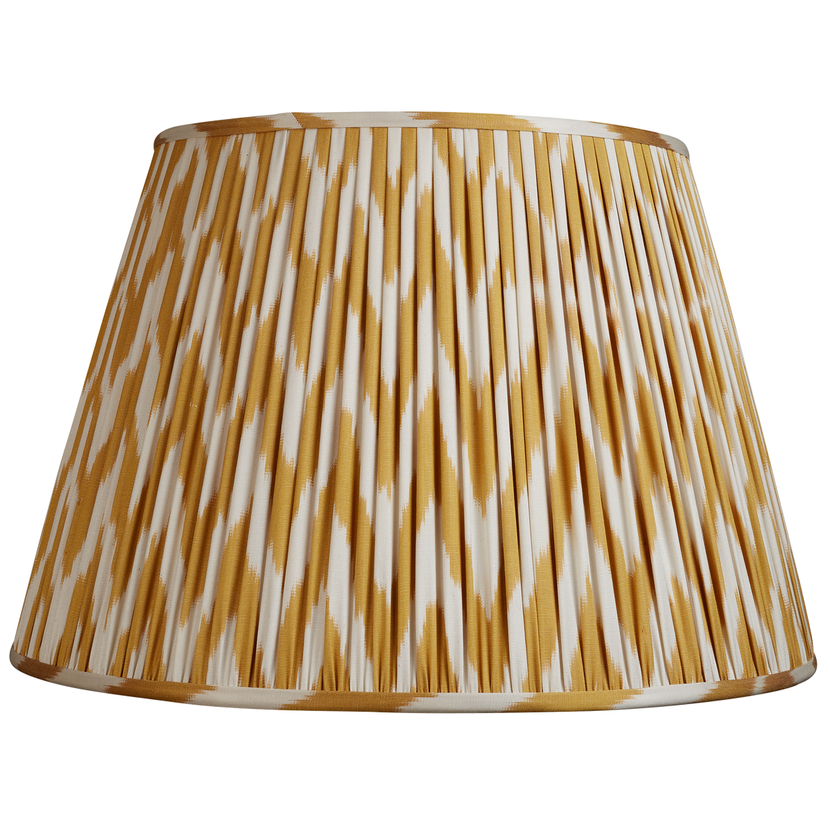 18 Inch Yellow and white silk/cotton ikat lampshade