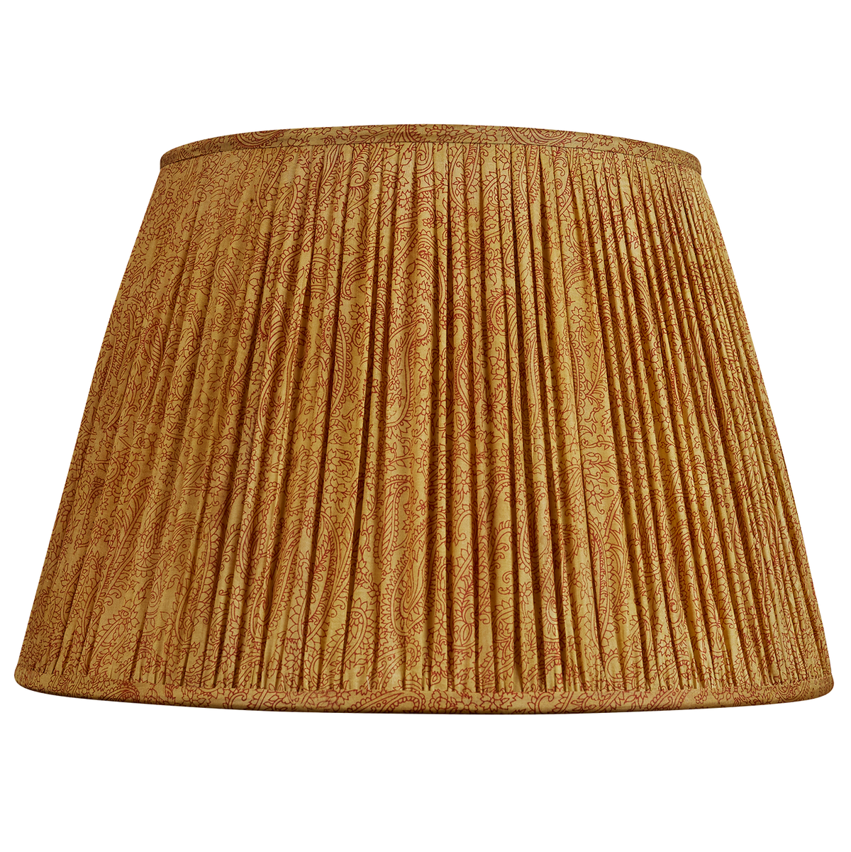 18 Inch Burgundy floral design on caramel ground silk sari lampshade