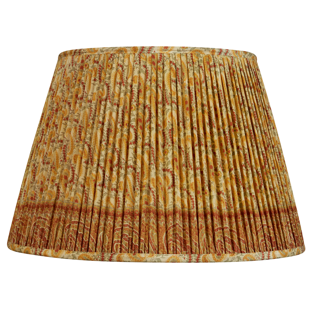 18 Inch Marigold and brown floral design silk sari lampshade