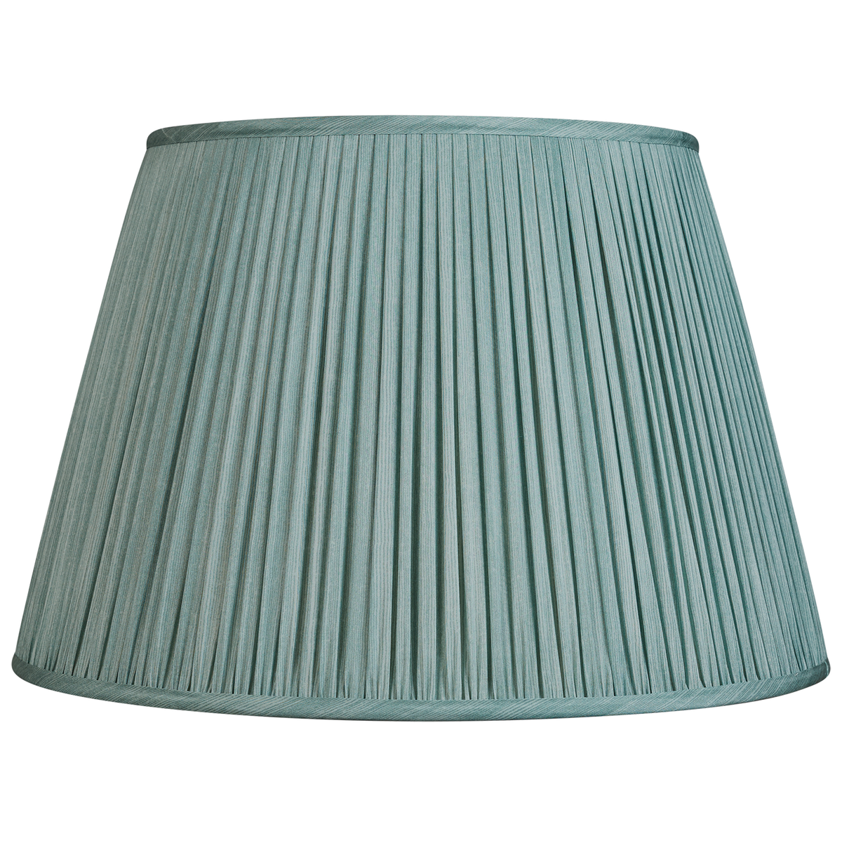 18 Inch Celadon green ripple pinstripe sari style gathered silk lampshade