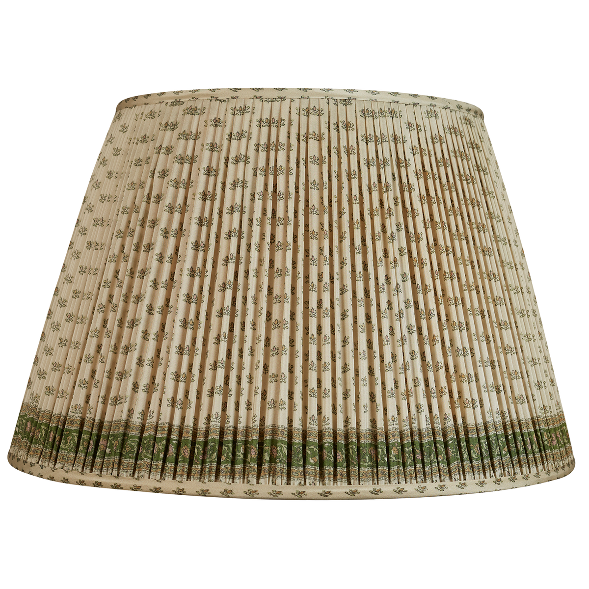 22 Inch Petites fleurs sari style gathered silk lampshade with border
