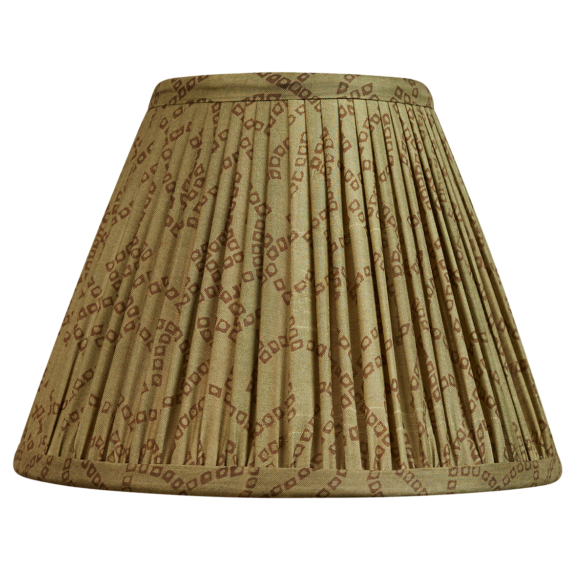 8 inch Forest green Patola design French drum silk sari lampshade