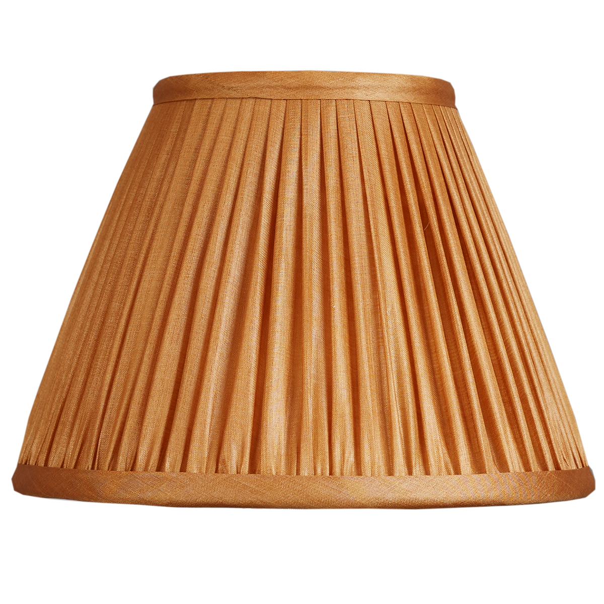 8 inch Tobacco Tussar silk French drum lampshade