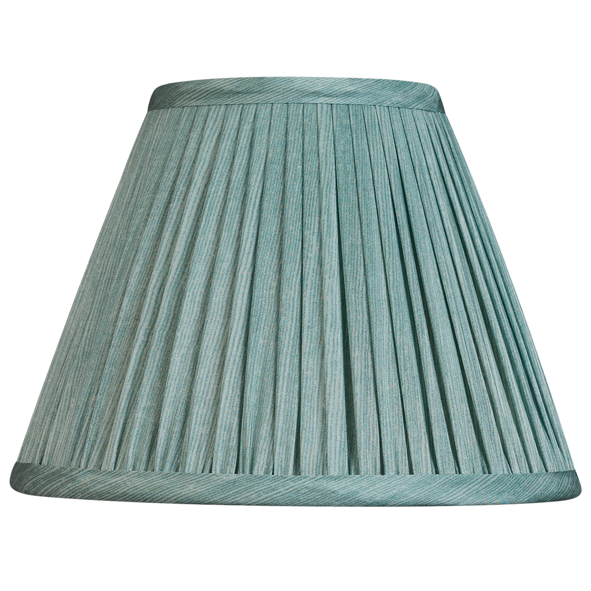 8 inch Celadon ripple pinstripe sari style gathered silk French drum lampshade