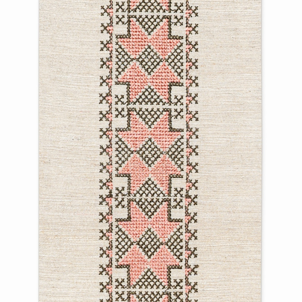 Antalya Hand Embroidered Braid | SDL - Peach/Olive