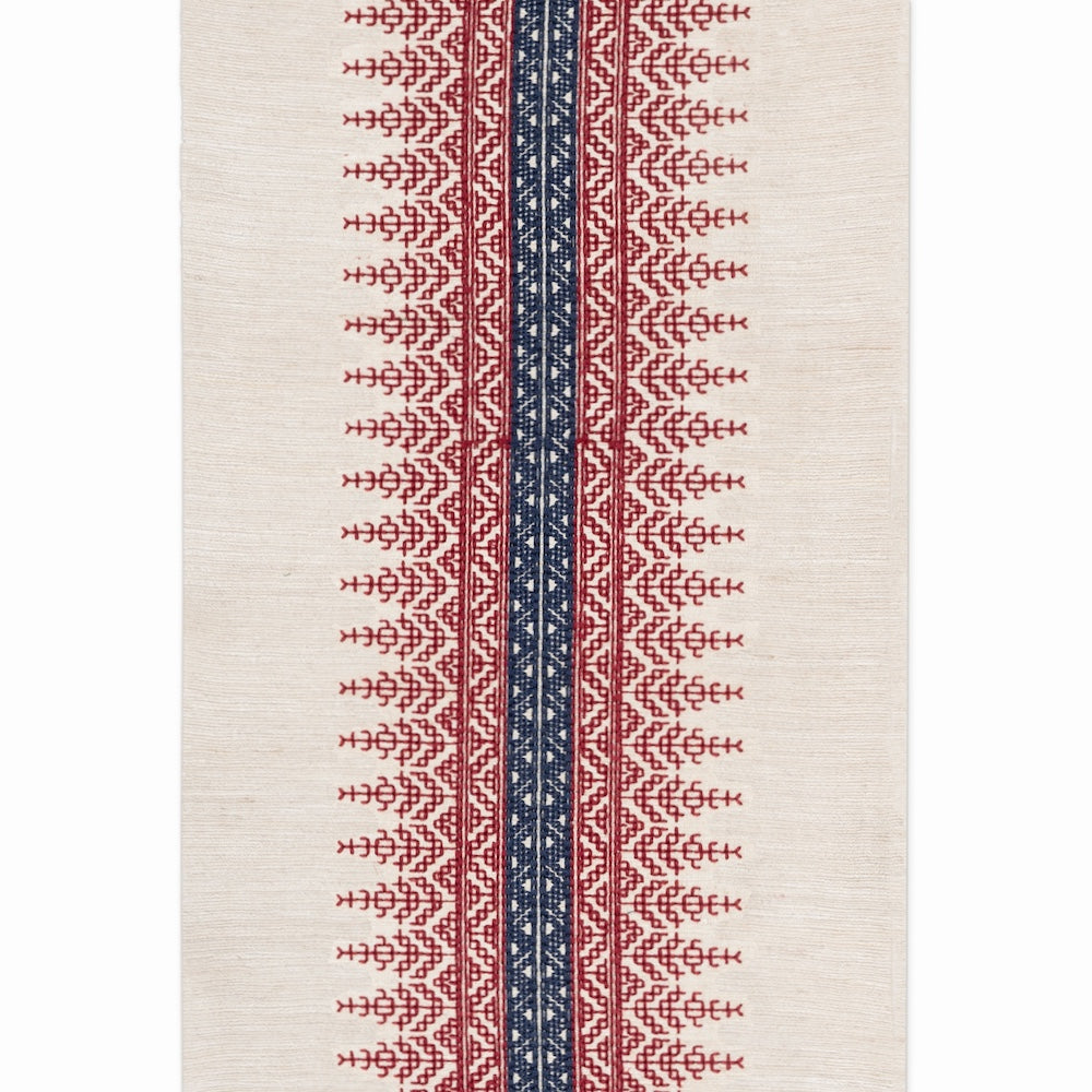 Temera Hand Embroidered Braid | SDL - Red/Indigo