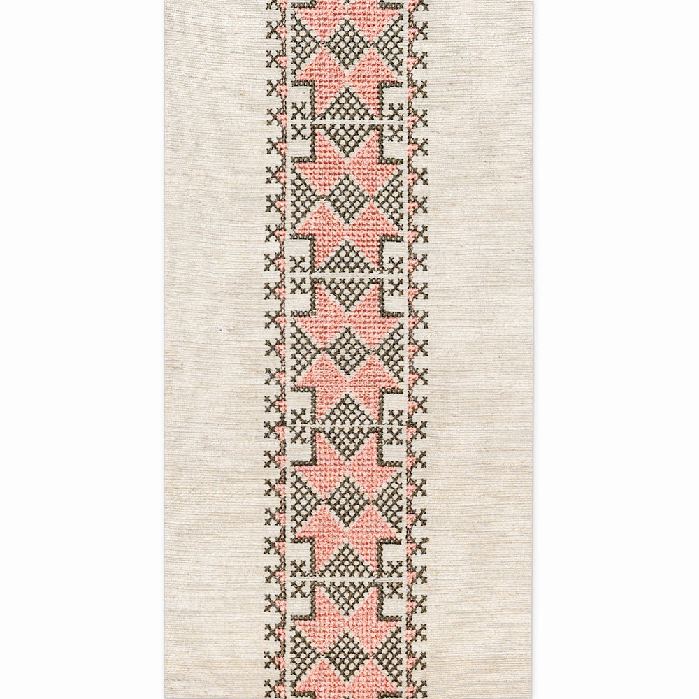 Antalya Hand Embroidered Braid | SDL - Peach/Olive
