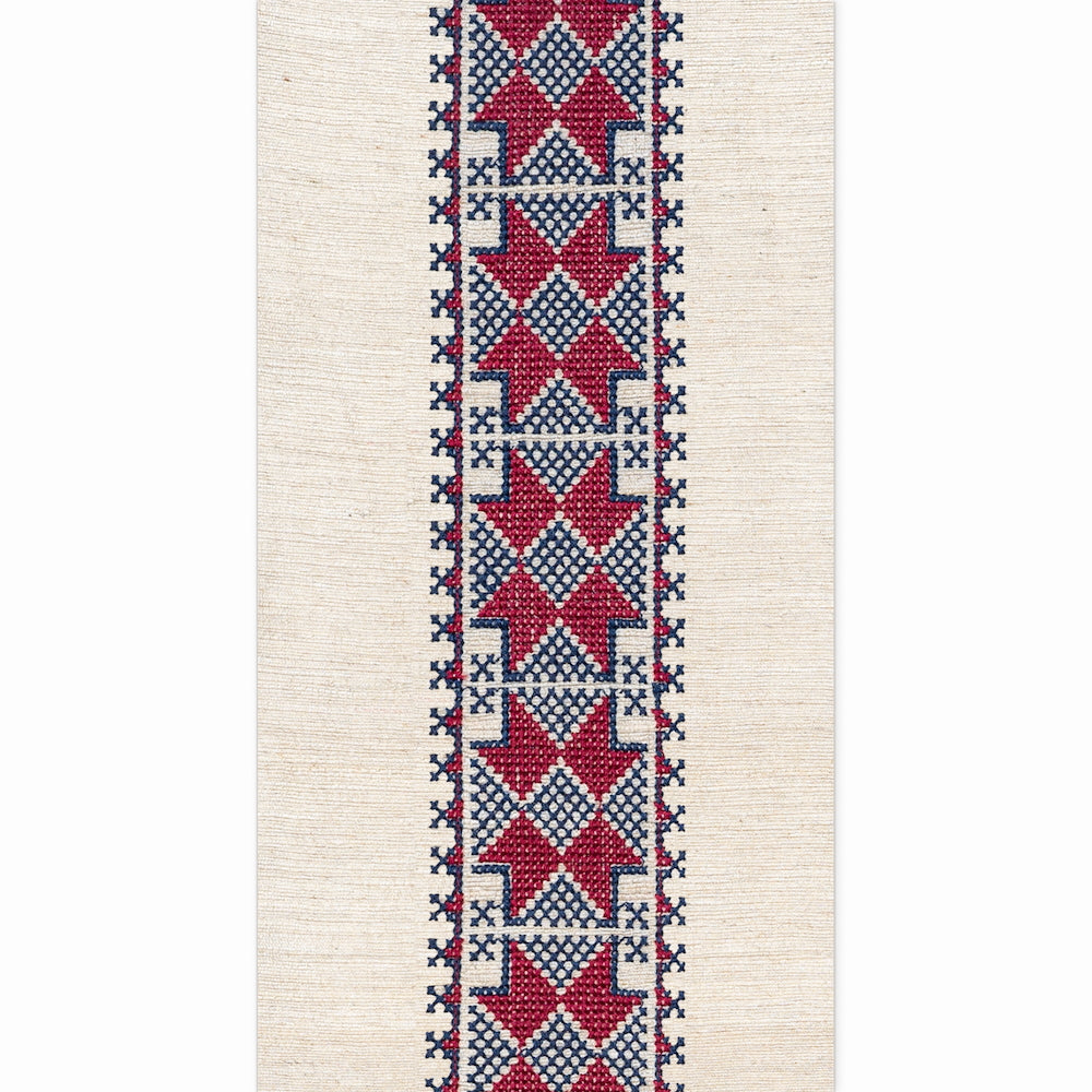 Antalya Hand Embroidered Braid | SDL - Red/Indigo