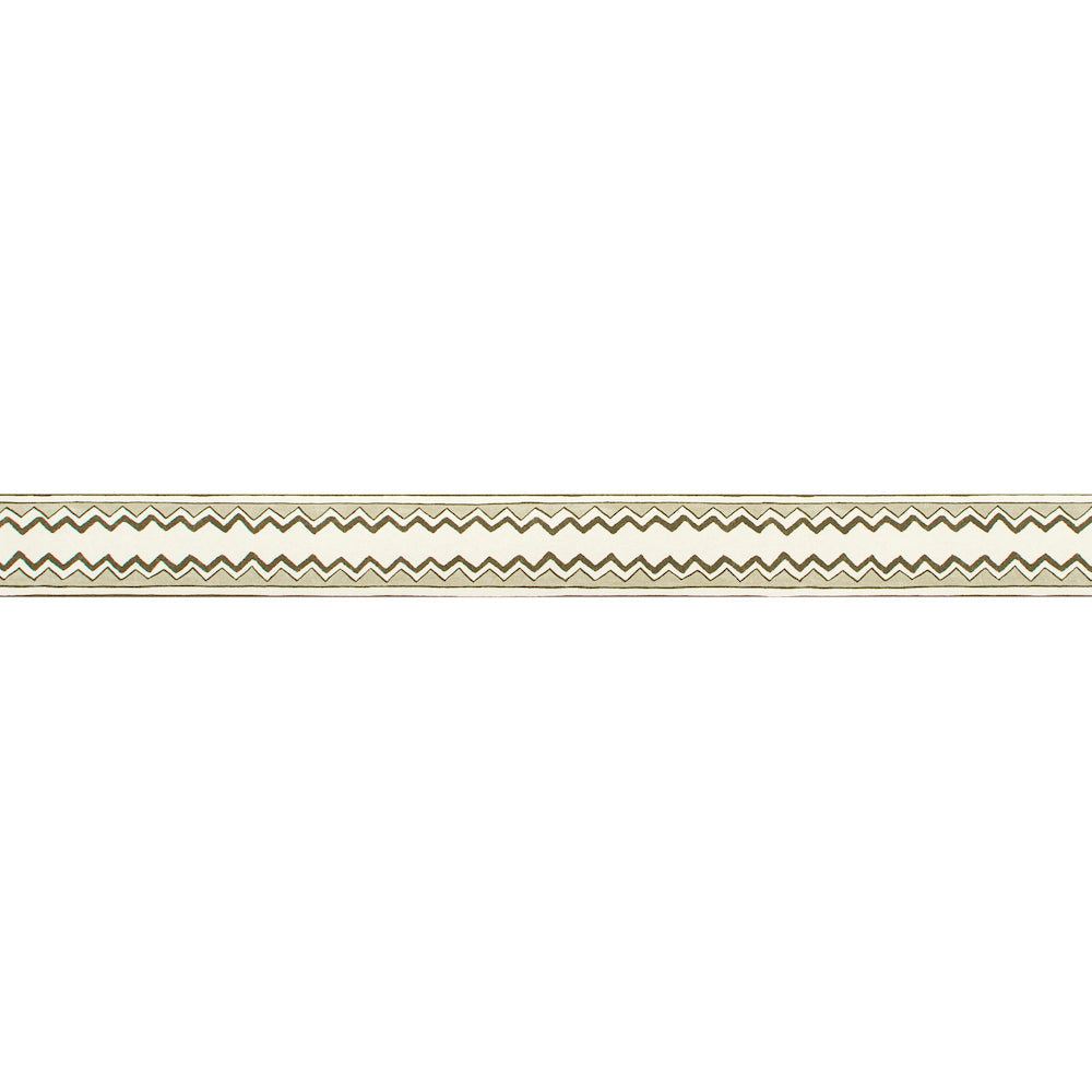 Zig Zag Stripe Border WP | SG - Moss