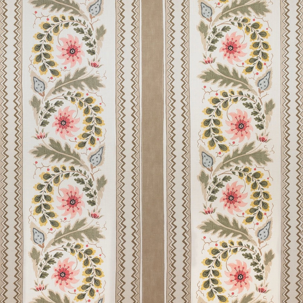 Floral Border Stripe | SG - Biscuit