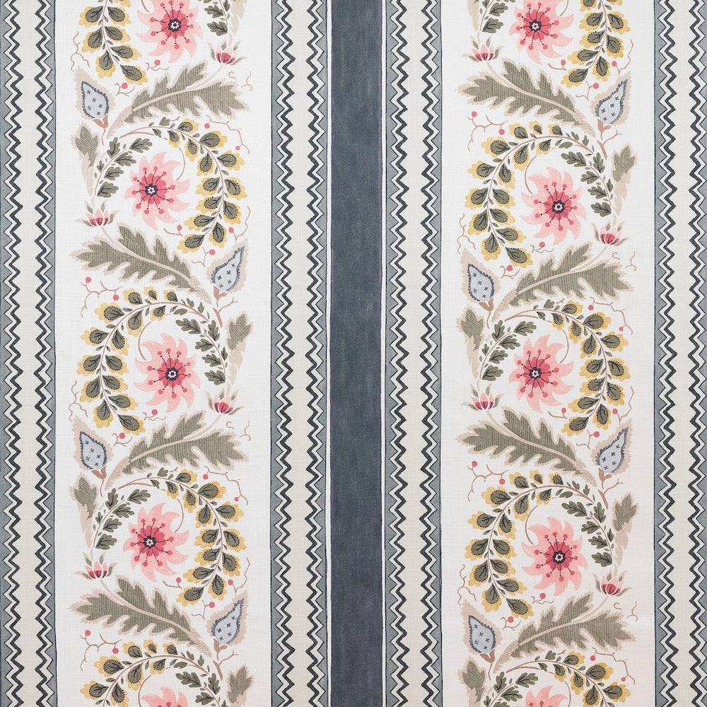 Floral Border Stripe | SG - Midnight