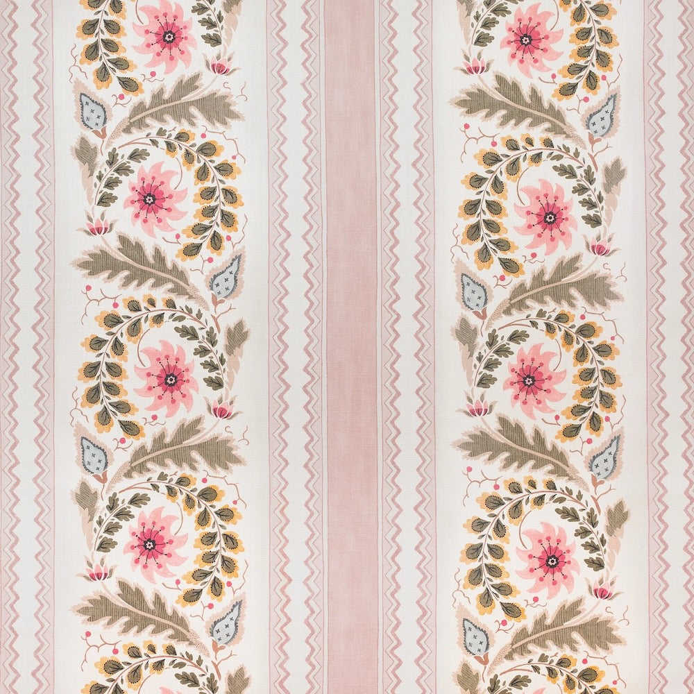 Floral Border Stripe | SG - Rose