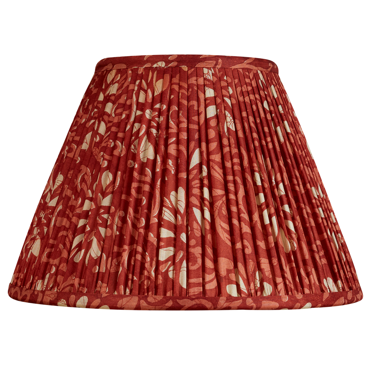 10 inch Burgundy and rust floral design French drum silk sari lampshade