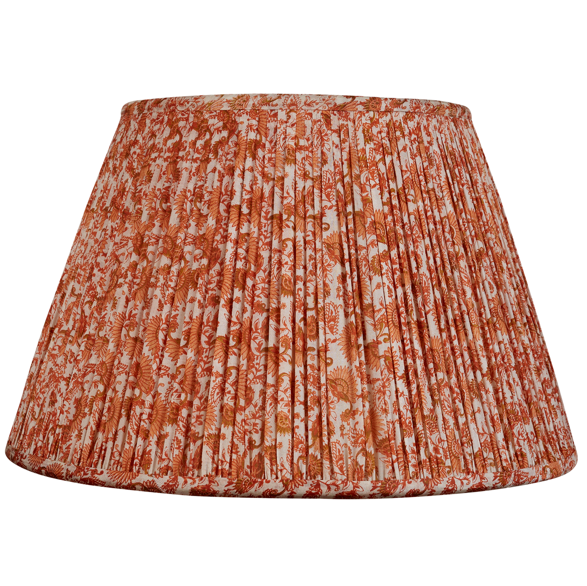 14 inch Orange patterned silk sari lampshade