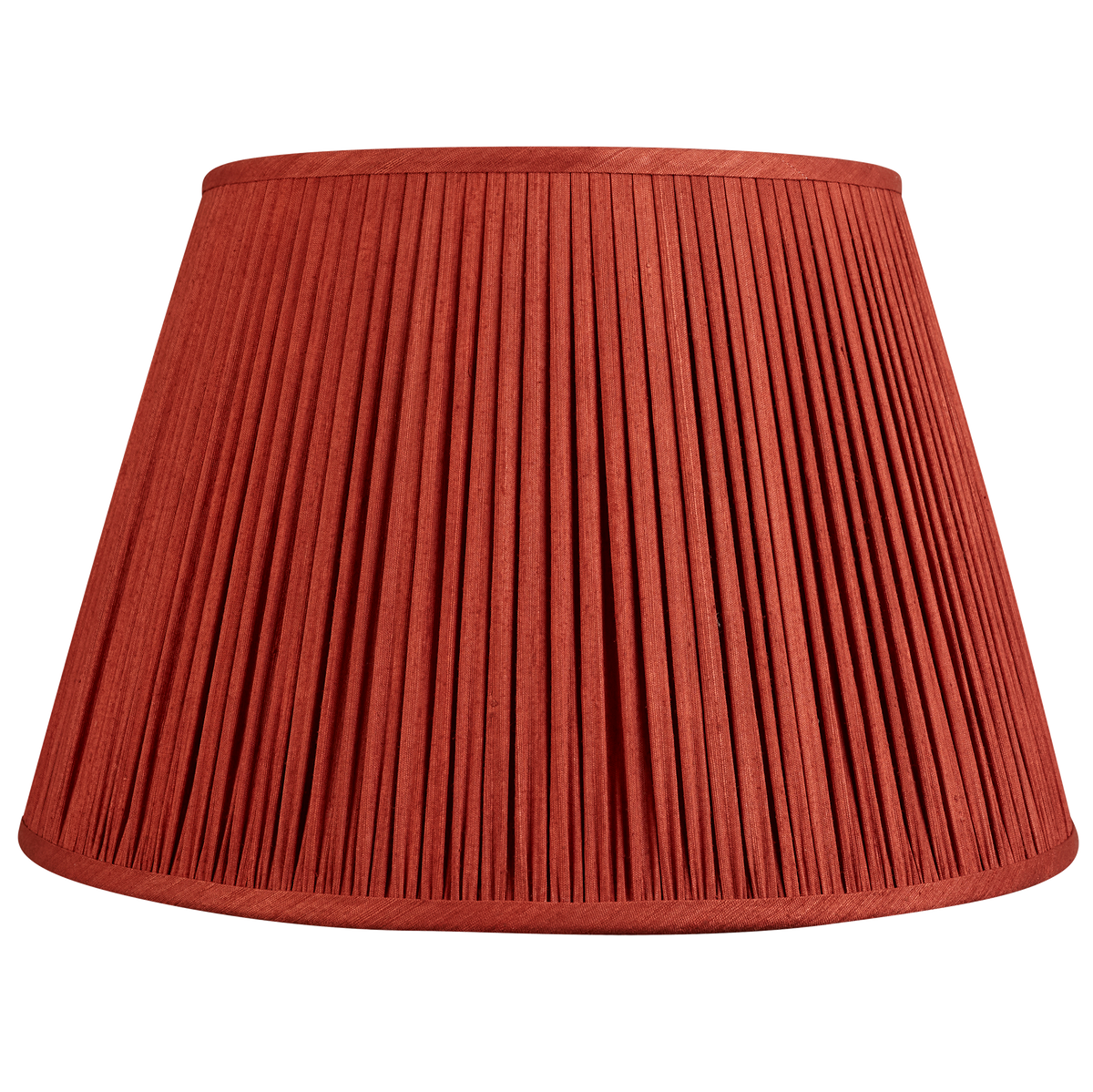 16 inch Gathered red/coral Mulberry silk lampshade