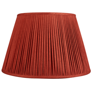 16 inch Gathered red/coral Mulberry silk lampshade