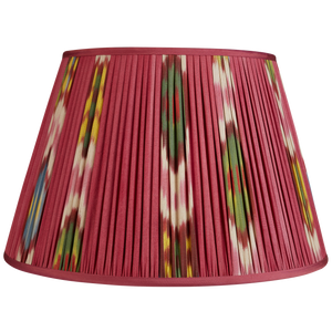 16 Inch Magenta silk and cotton Ikat lampshade