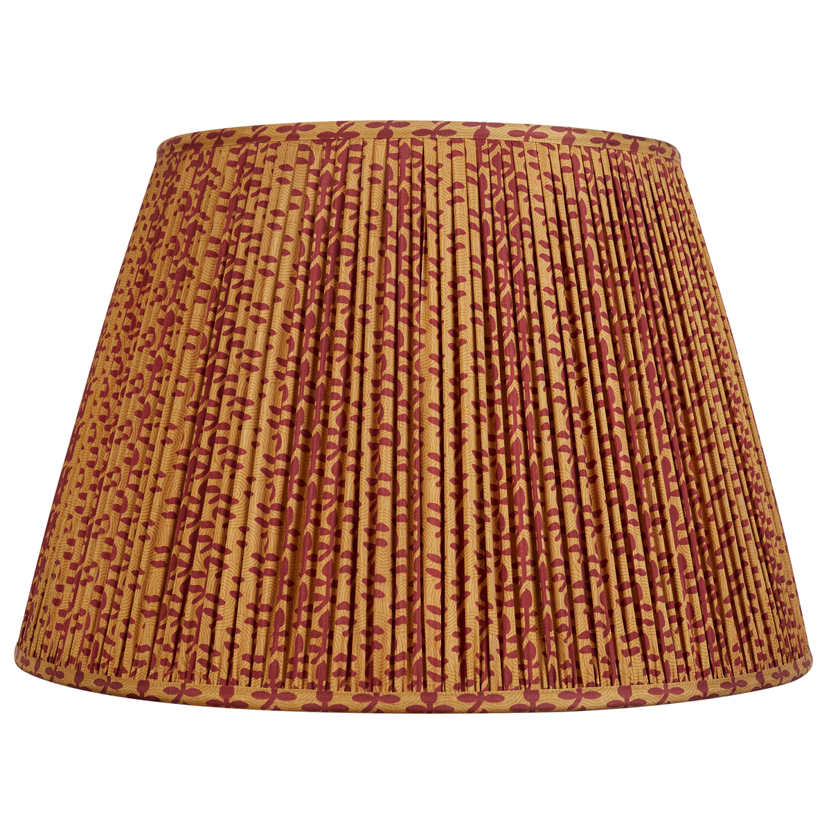 18 Inch Caramel with red motif design silk sari lampshade
