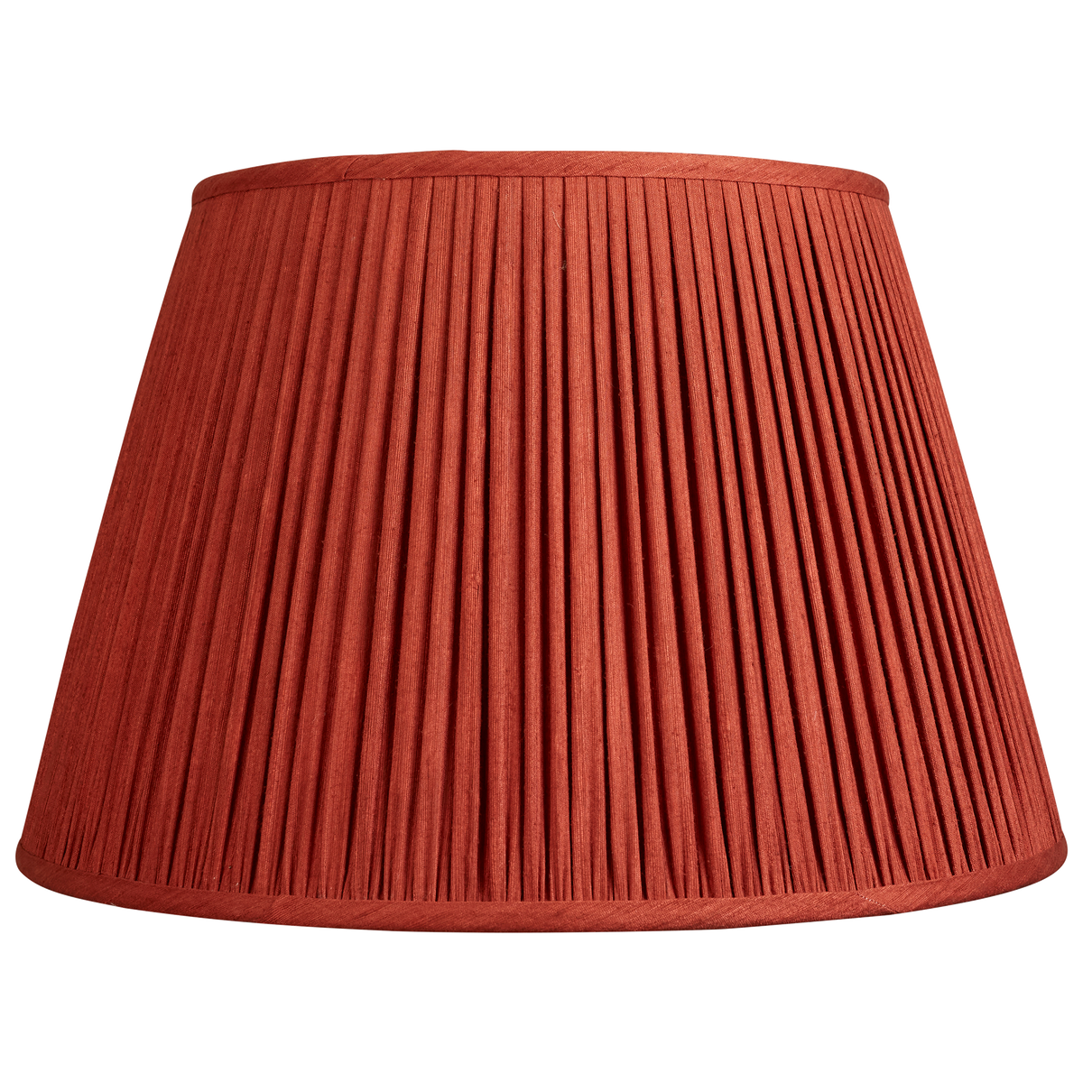 18 Inch Gathered red/coral Mulberry silk lampshade