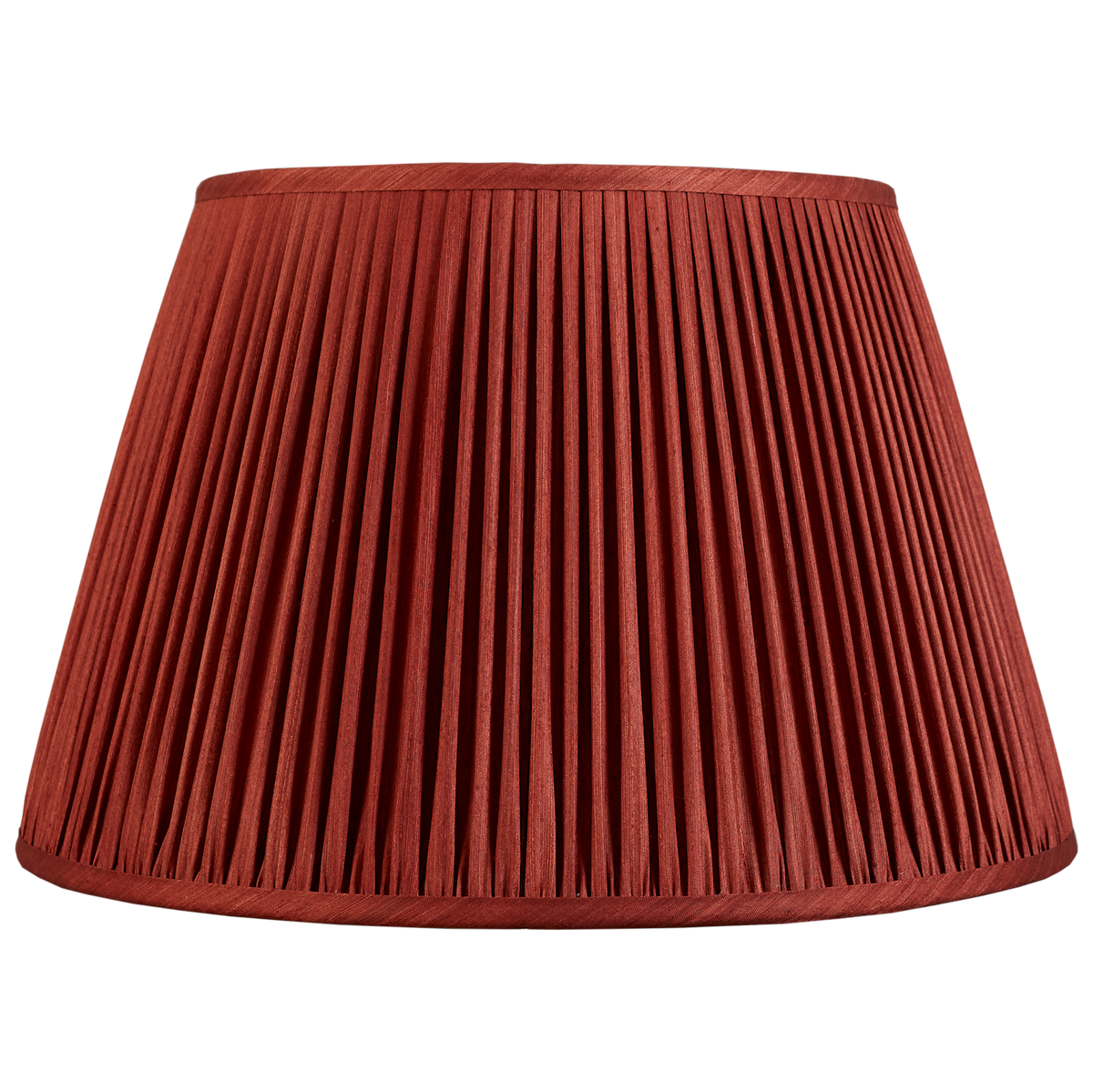 16 inch Gathered red/coral Mulberry silk lampshade