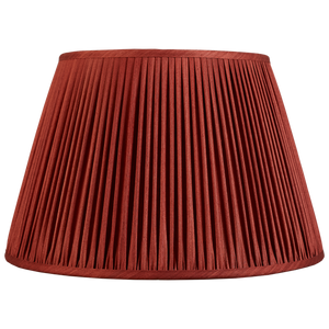 16 inch Gathered red/coral Mulberry silk lampshade