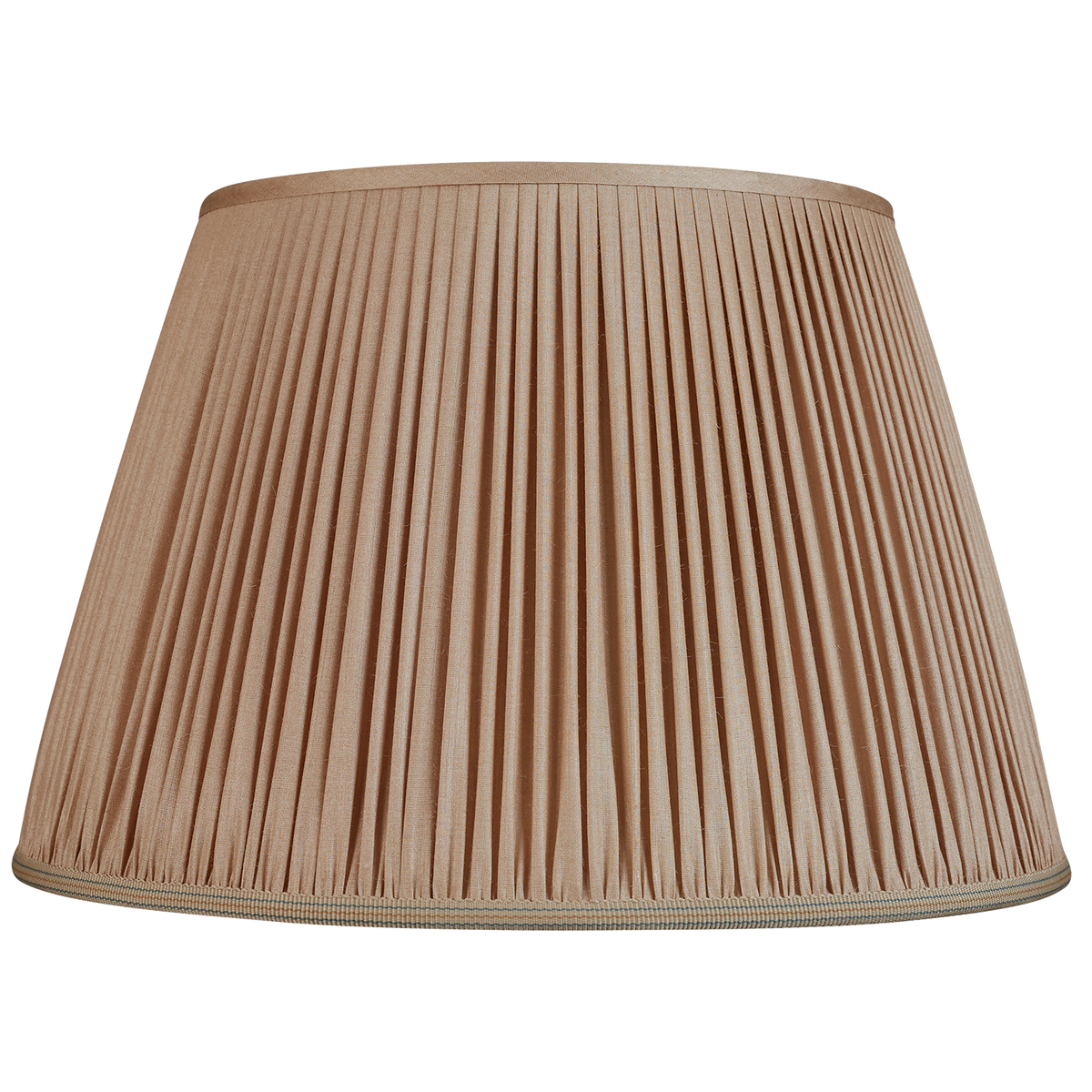 16 Inch Mink Tussar silk lampshade with trim to base