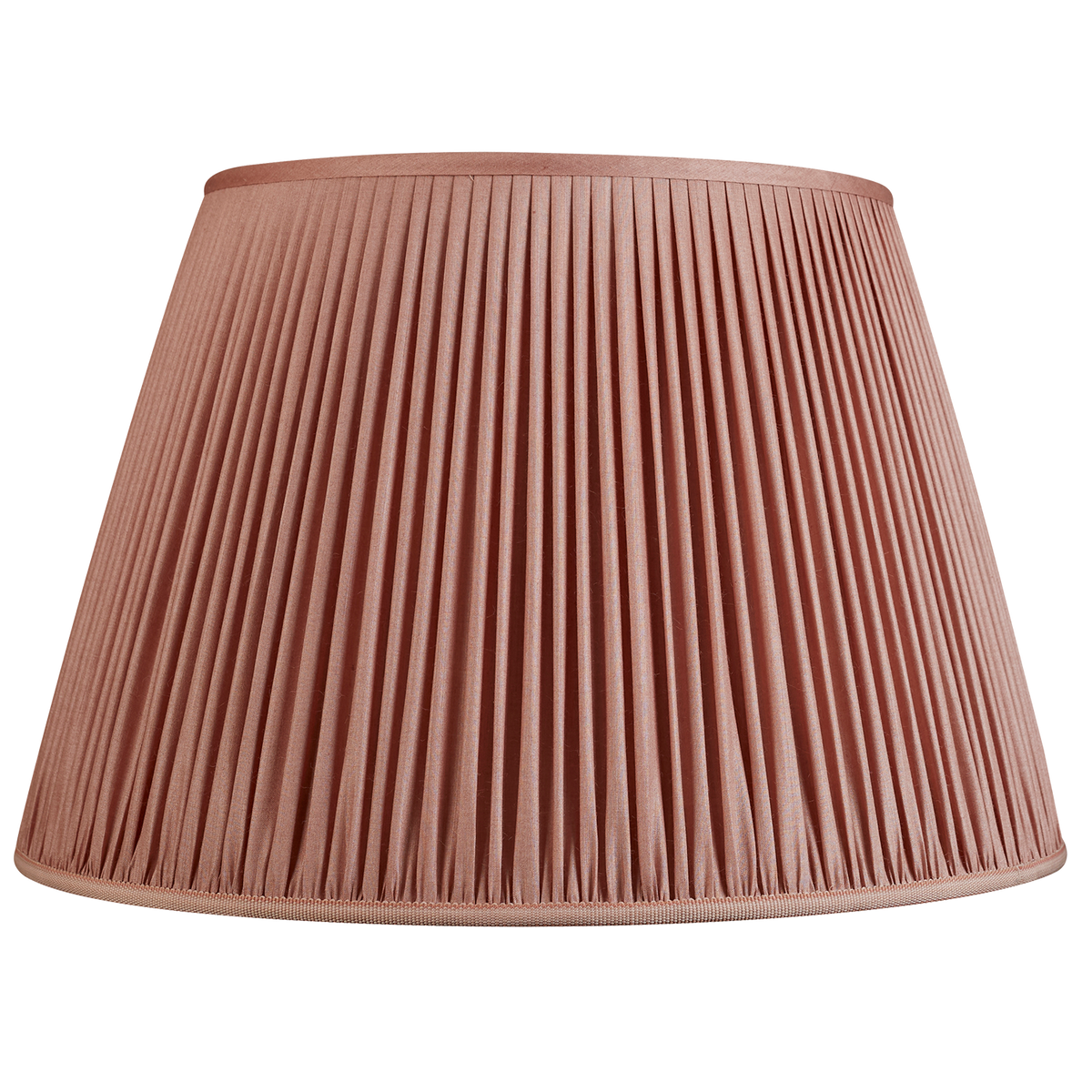 18 Inch Dusky pink Tussar silk lampshade with trim to base