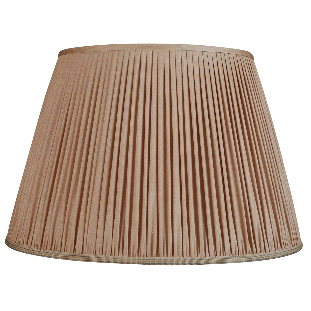 18 Inch Mink Tussar silk lampshade with trim to base
