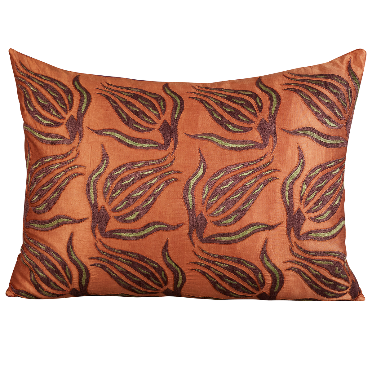 Rectangular floral silk Caucasian embroidered cushion embroidered cushion tulip design