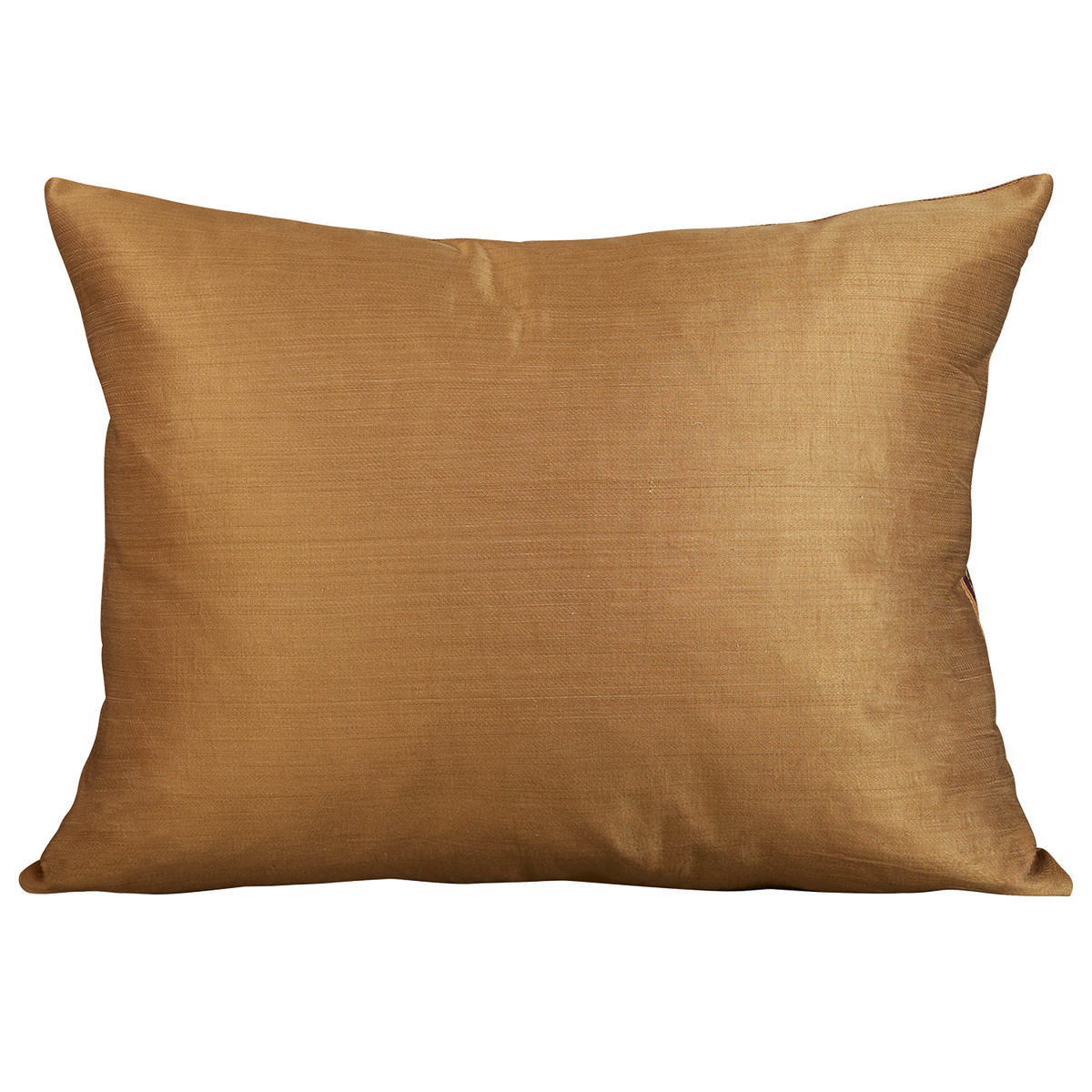Rectangular silk suzani cushion with floral design on an aubergine silk background