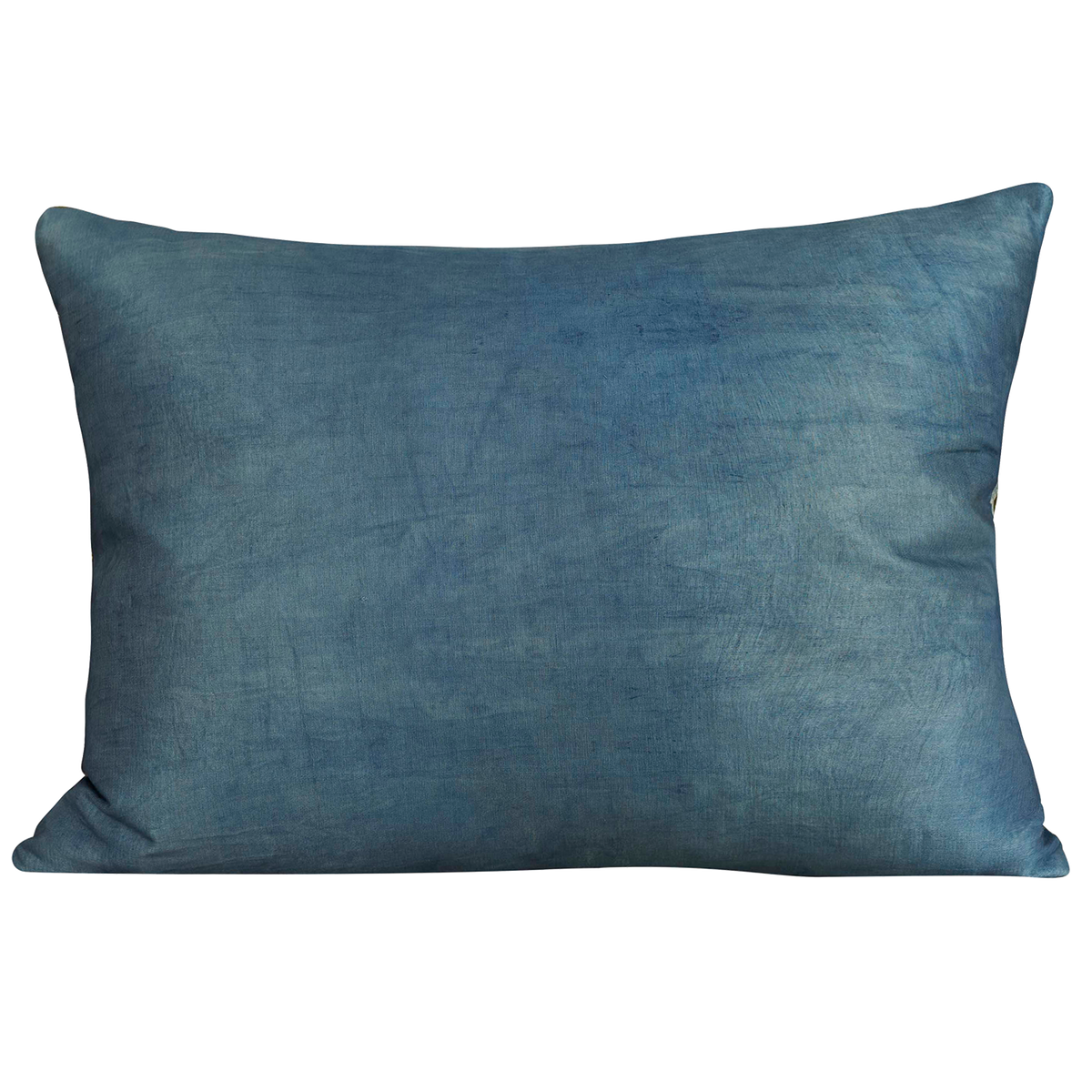 Rectangular silk suzani cushion with unusual palm tree design on green background