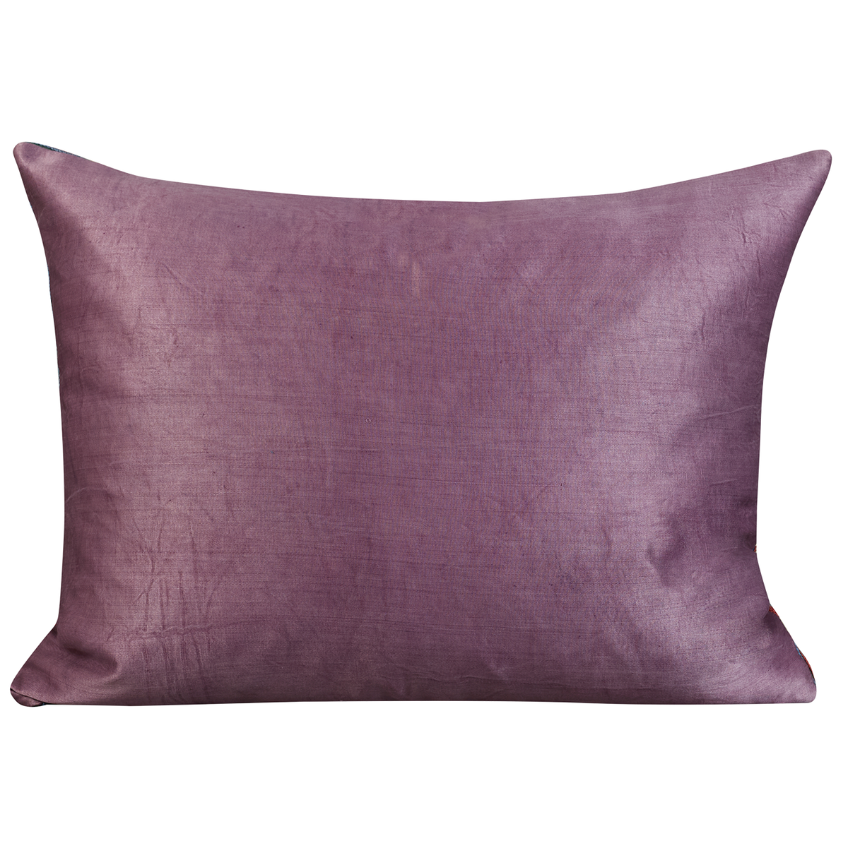 Rectangular silk suzani cushion with small petal floral design
