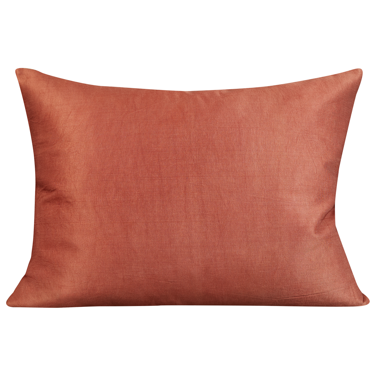 Rectangular silk suzani cushion with green scrolling vine and central medallion