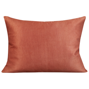 Rectangular silk suzani cushion with green scrolling vine and central medallion