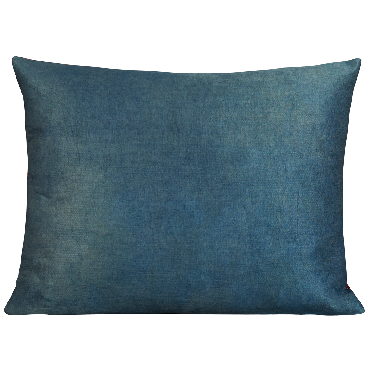 Rectangular Pink silk suzani embroidered cushion with symmetrical floral design and border