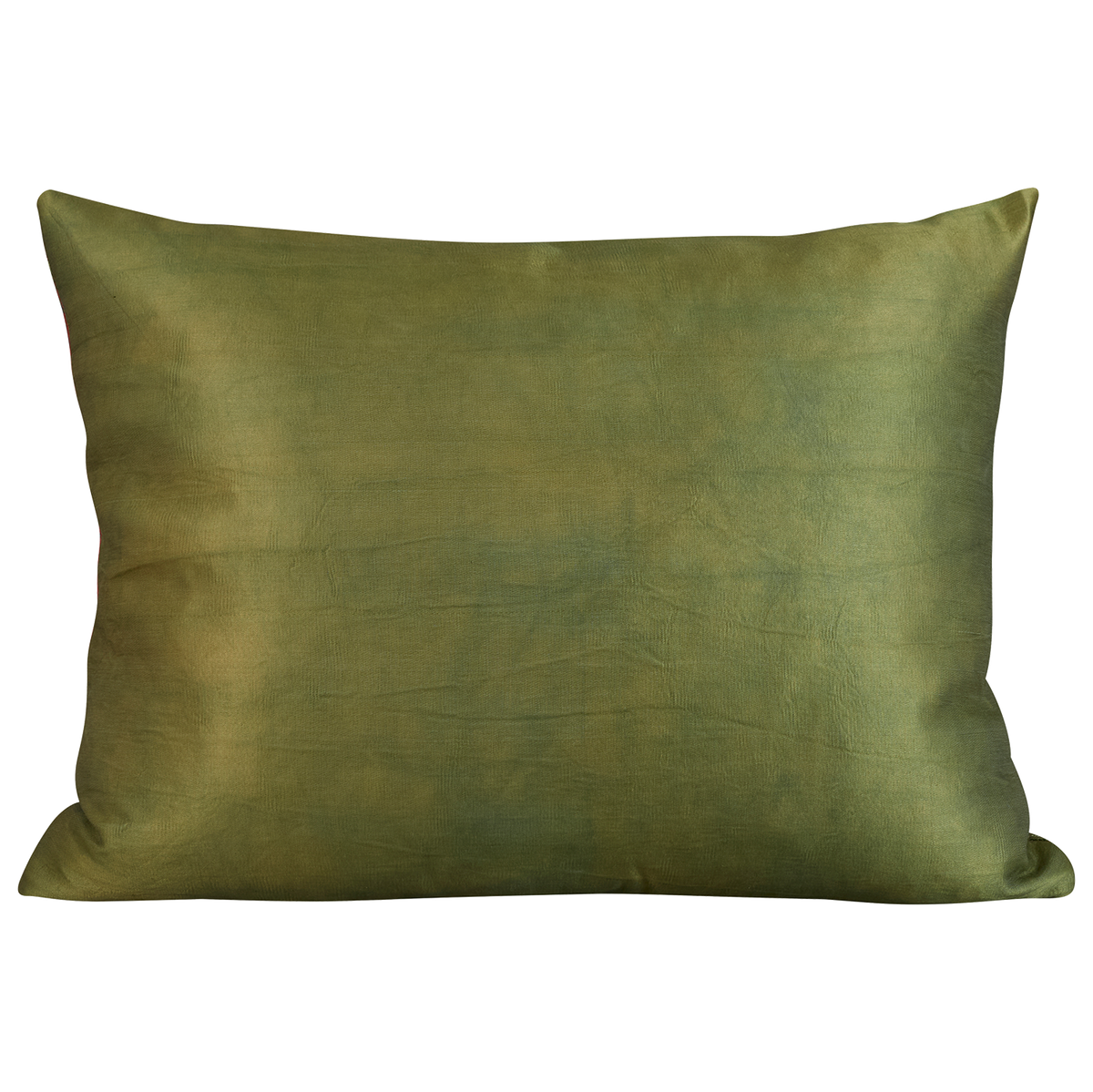 Large rectangular stylised carnation and cypress Caucasian embroidered cushion on pale madder background