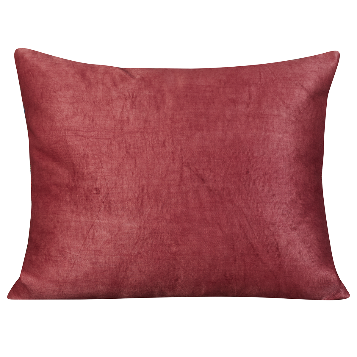 Rectangular silk suzani cushion with floral design  on forest green ground