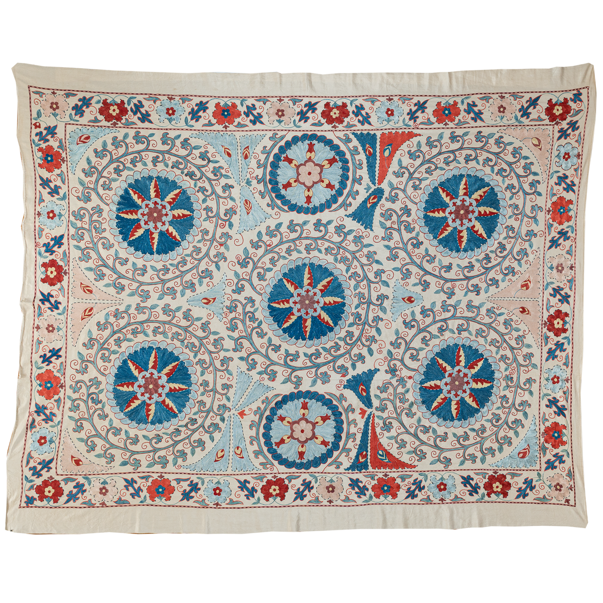 Rectangular silk Suzani Hanging, Uzbekistan circa 2000