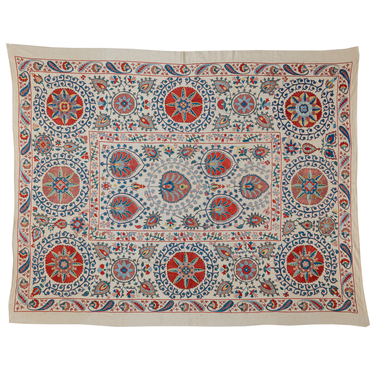 Rectangular silk Suzani Hanging, Uzbekistan circa 2000