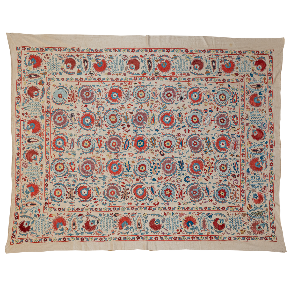 Rectangular silk Suzani Hanging, Uzbekistan circa 2000