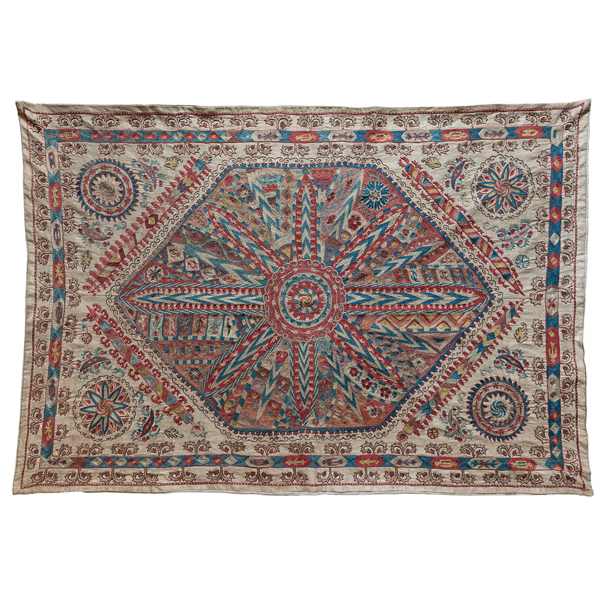 Rectangular silk Suzani hanging, Uzbekistan circa 2020