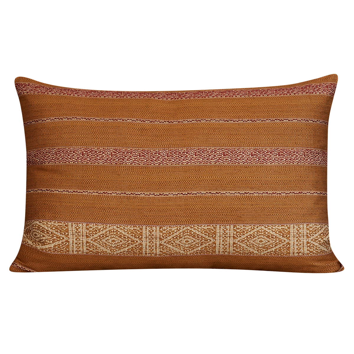 Rectangular Timor woven cushion - Cognac