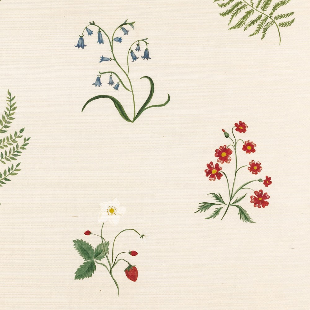 Herbarium Wildflower Grasscloth | TN - Ivory