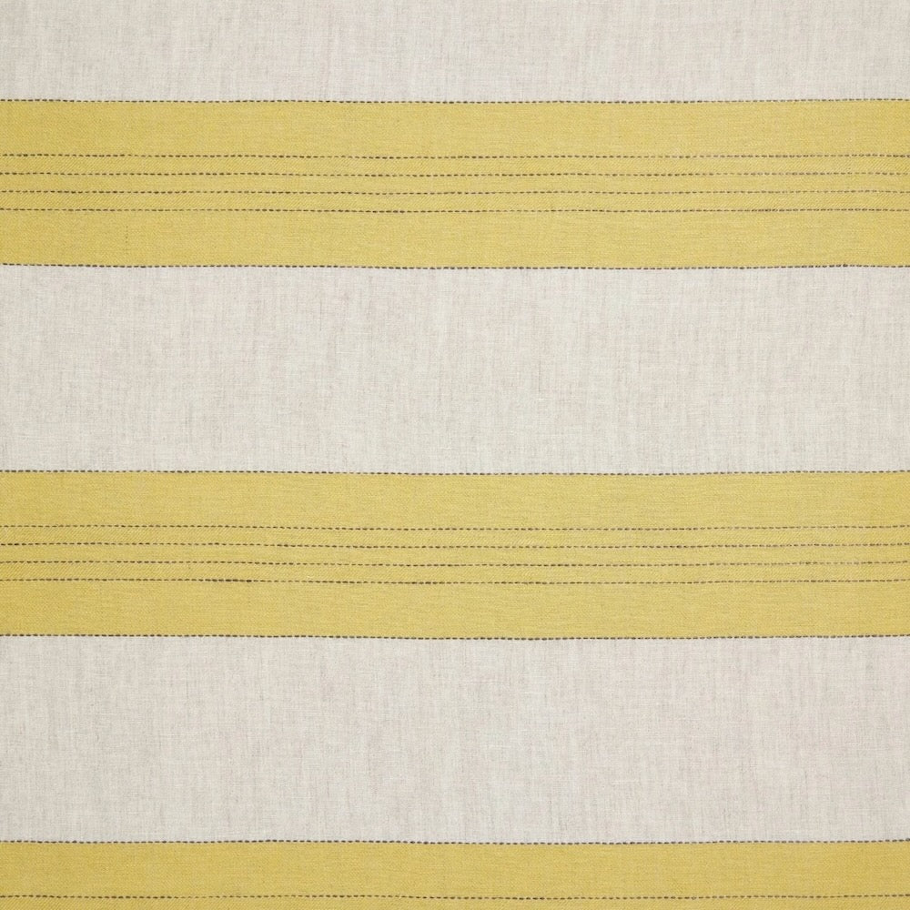 Broad Stripe Linen (Horizontal stripes)  | VOL - Chinese Yellow/ Natural