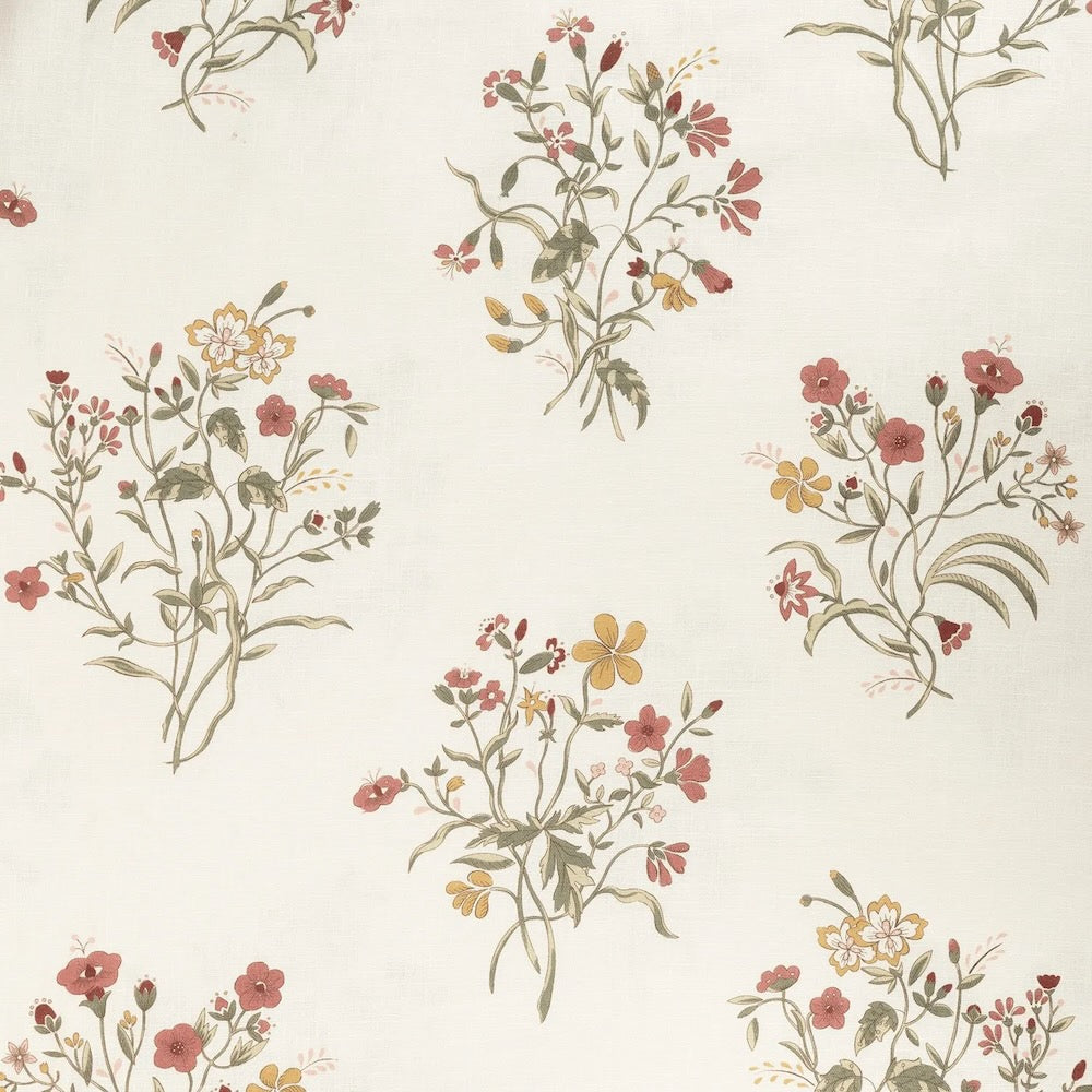Flax and Field Flowers Linen | VOL - Scarlet/Oyster