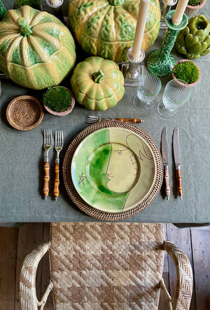 Pied-de-poule Rattan Chair